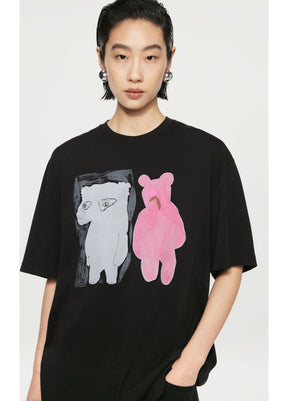 JNBY bear printed short sleeved t-shirt