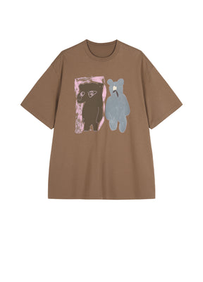 JNBY bear printed short sleeved t-shirt