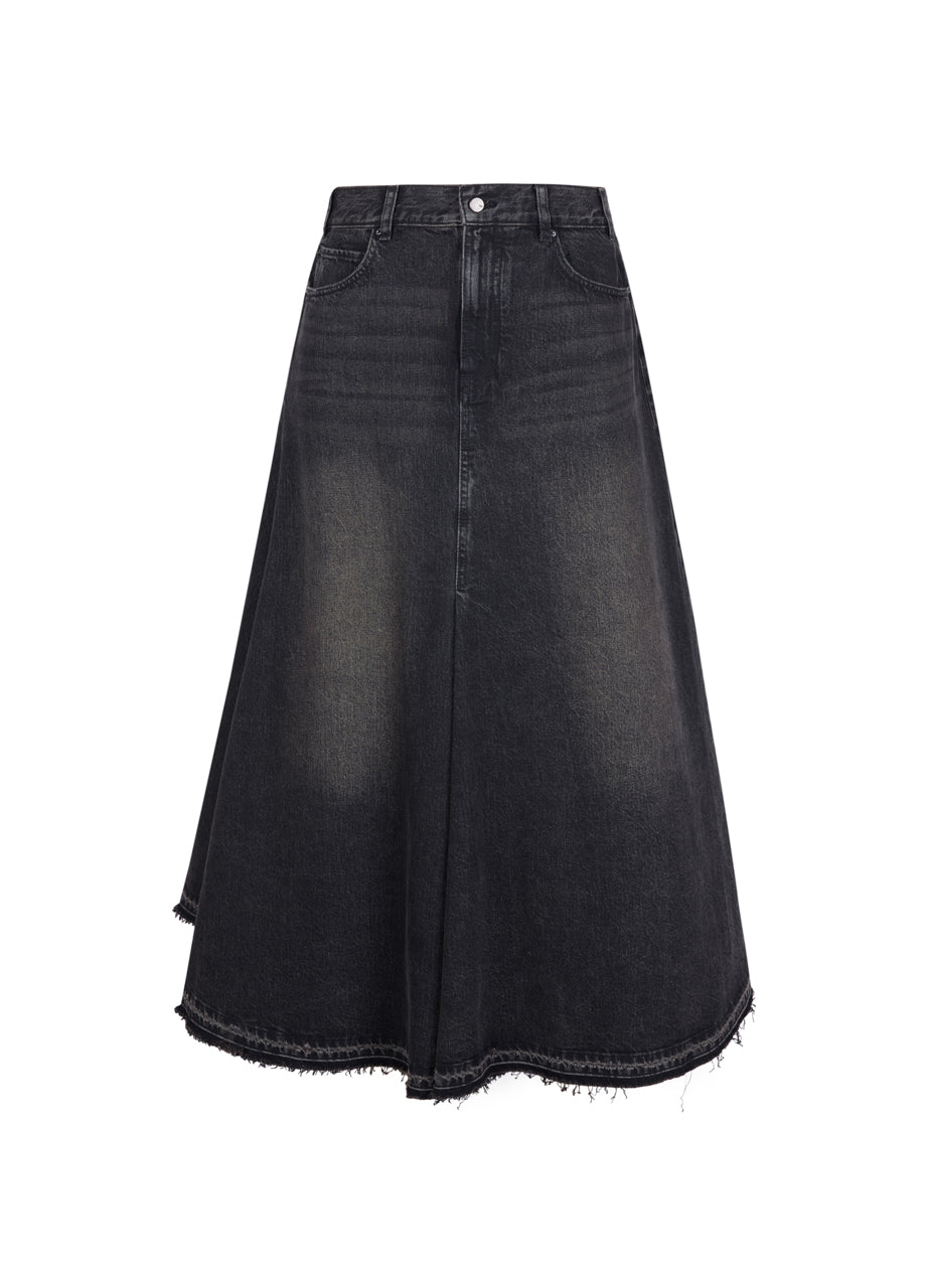 JNBY A-Shaped Denim Skirt styled