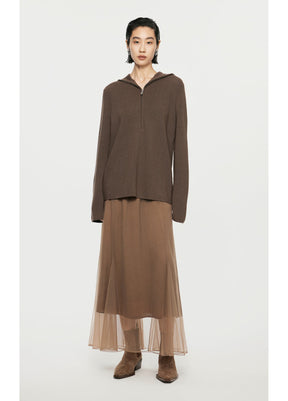 Brown JNBY A-Type Gauze Skirt