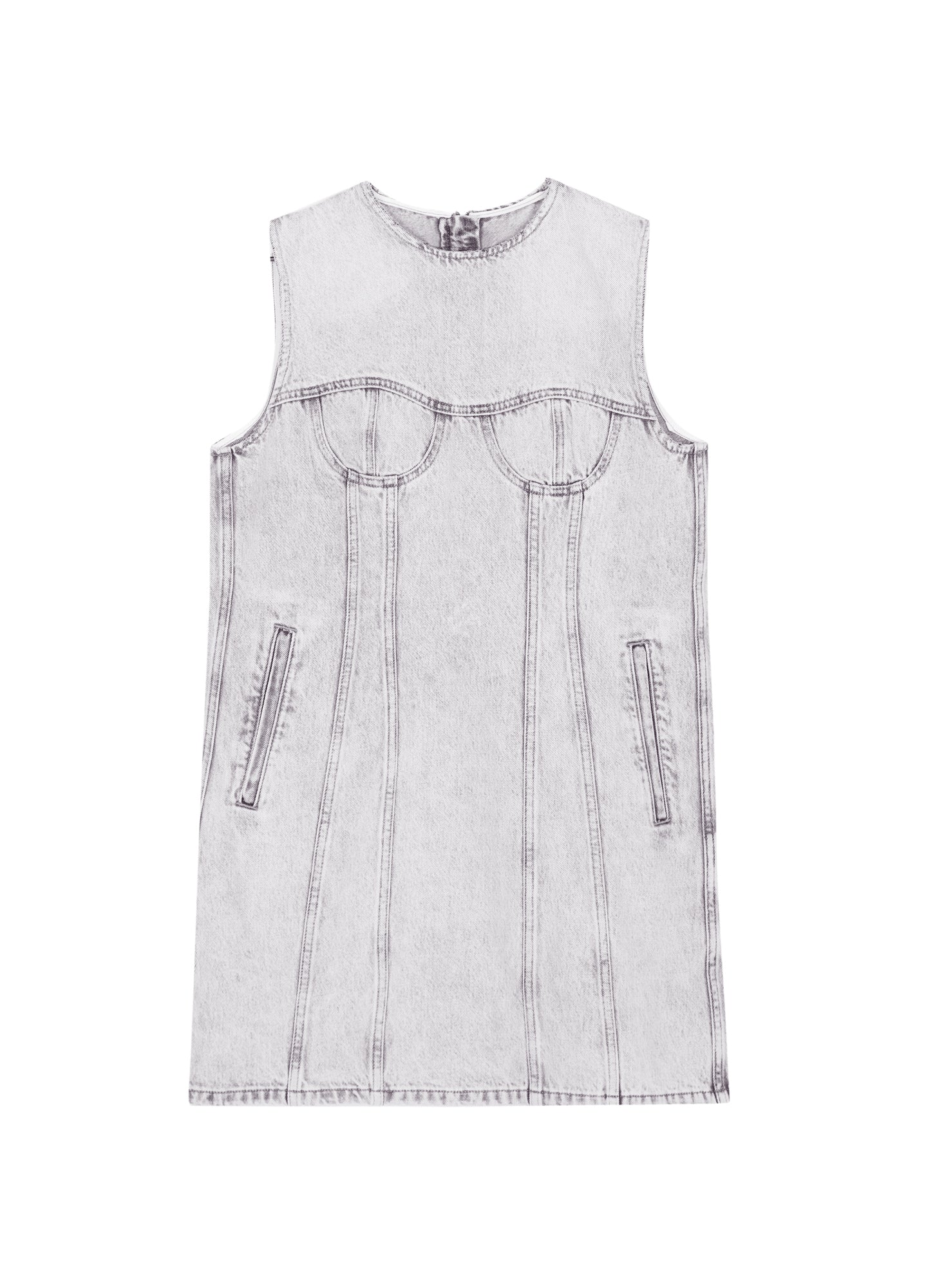 Front view of JNBY Sleeveless Dress in White