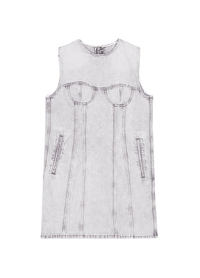 Front view of JNBY Sleeveless Dress in White