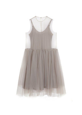 Front view of JNBY Sleeveless Dress Gray Color