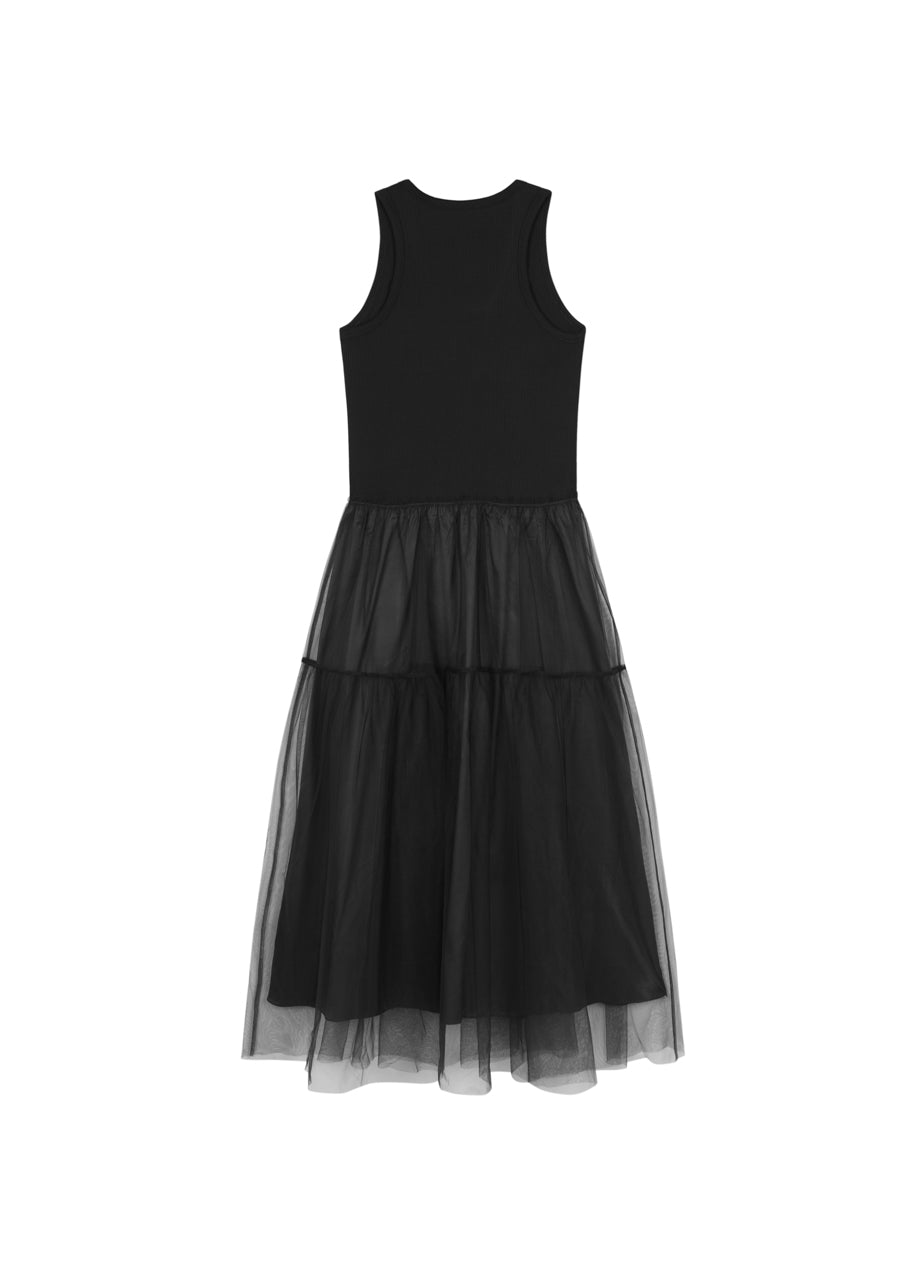 JNBY tulle-inserts midi dress