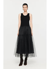 JNBY tulle-inserts midi dress