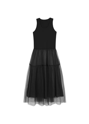 JNBY tulle-inserts midi dress