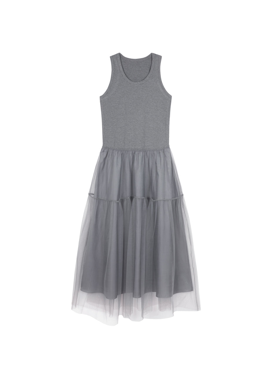 JNBY tulle-inserts midi dress