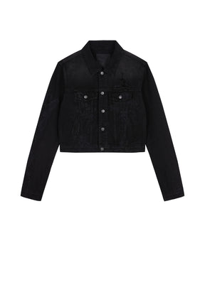 JNBY Lace patchwork denim jacket