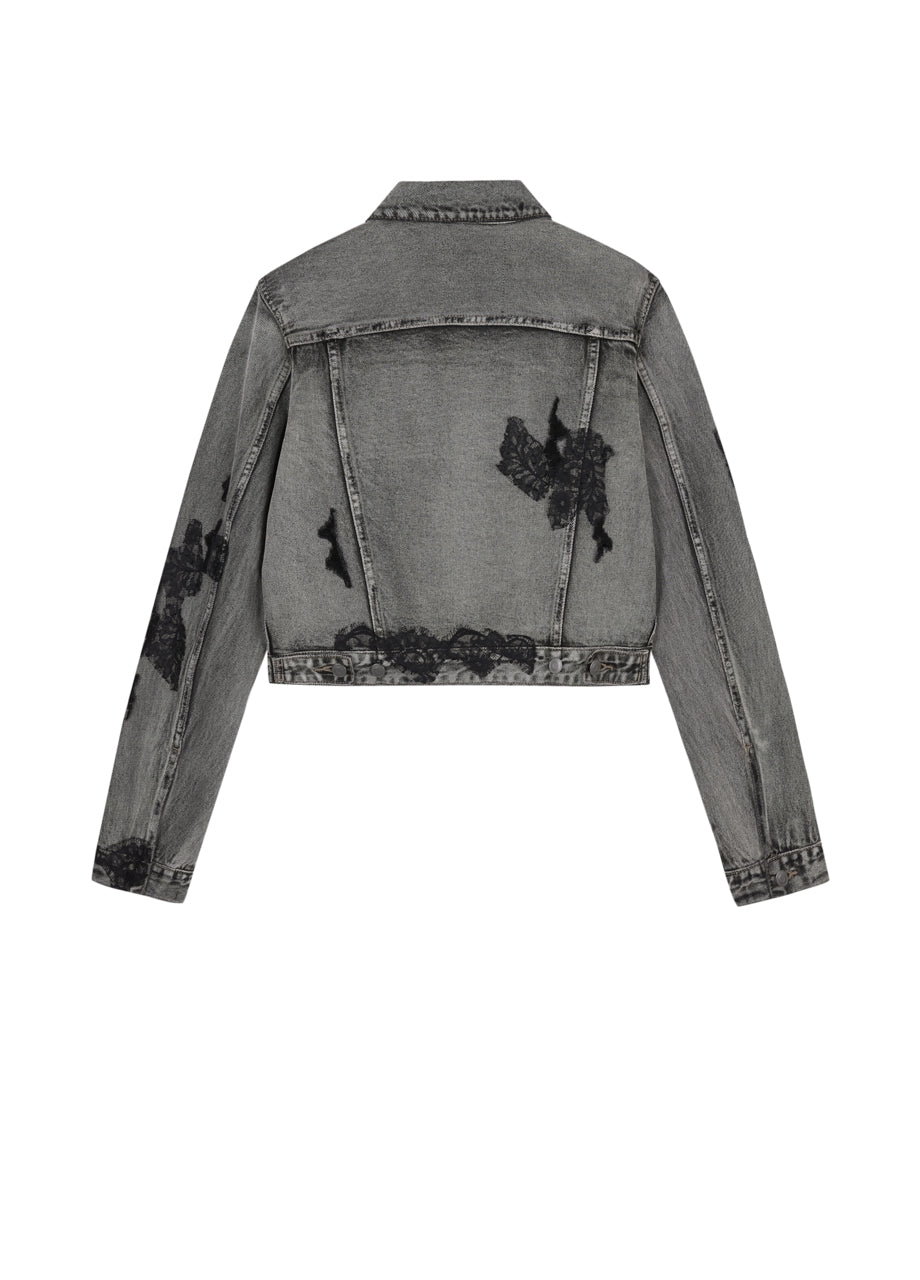 JNBY Lace patchwork denim jacket