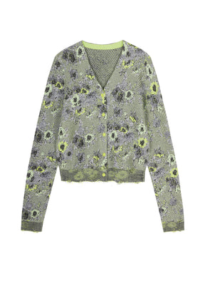 JNBY floral pattern knitted cardigan