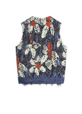 JNBY floral womens knitted cardigan vest