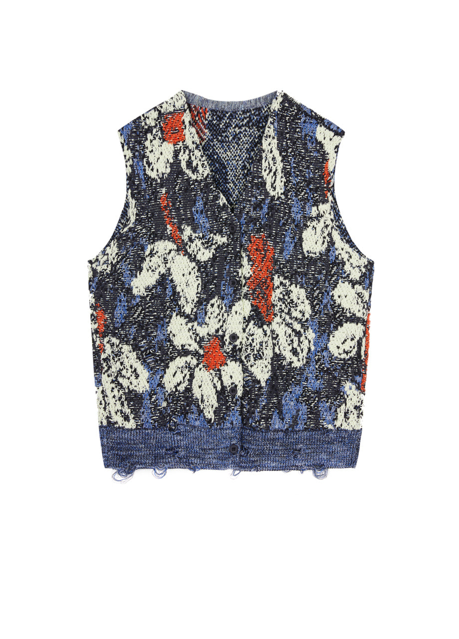 JNBY floral womens knitted cardigan vest