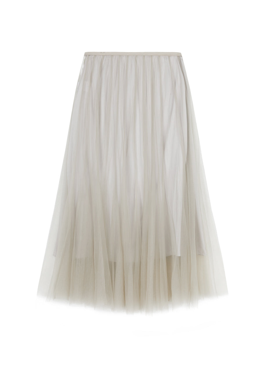 JNBY A-type pleated half body yarn skirt