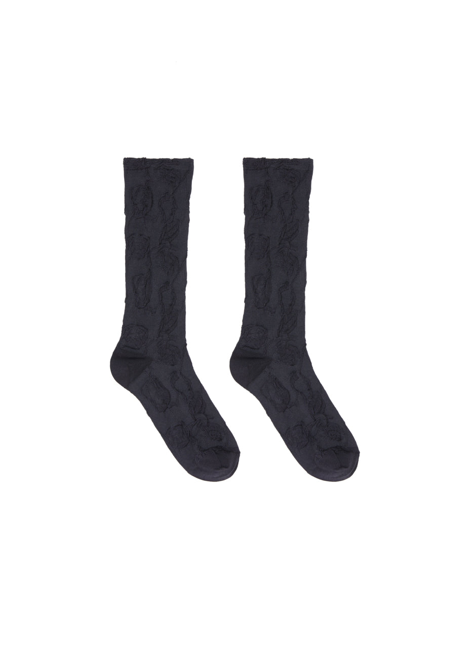 JNBY textured high tube socks