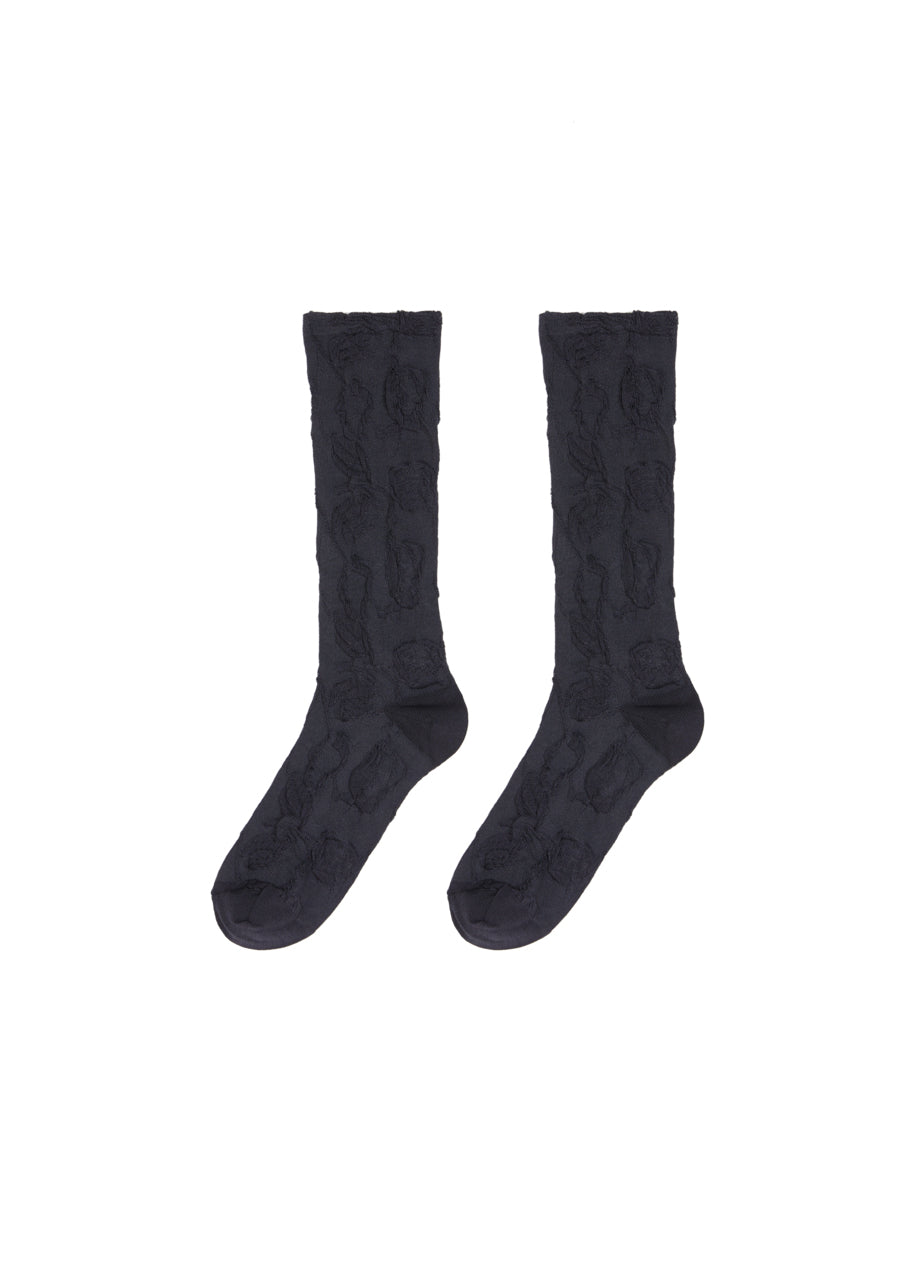 JNBY textured high tube socks