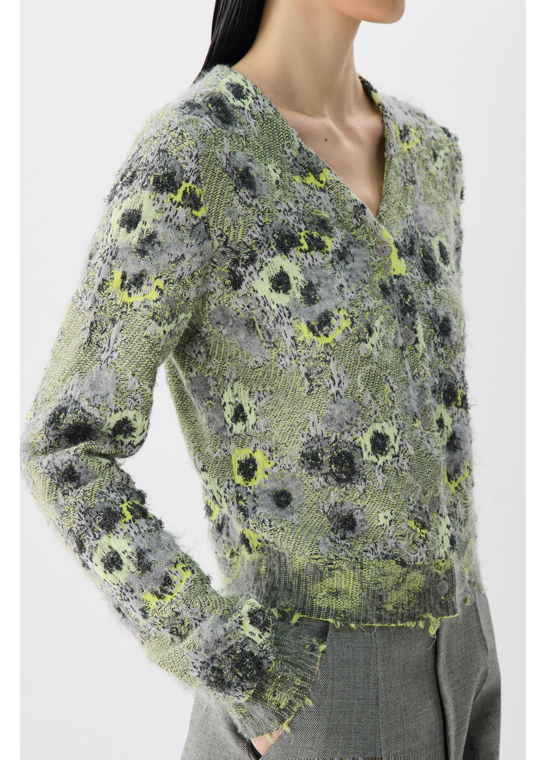 JNBY floral pattern knitted cardigan