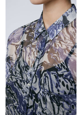 JNBY Silk Peony Full-print Long Sleeve Shirt