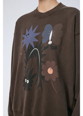 JNBY Graphic Pattern Oversized Sweatershirt