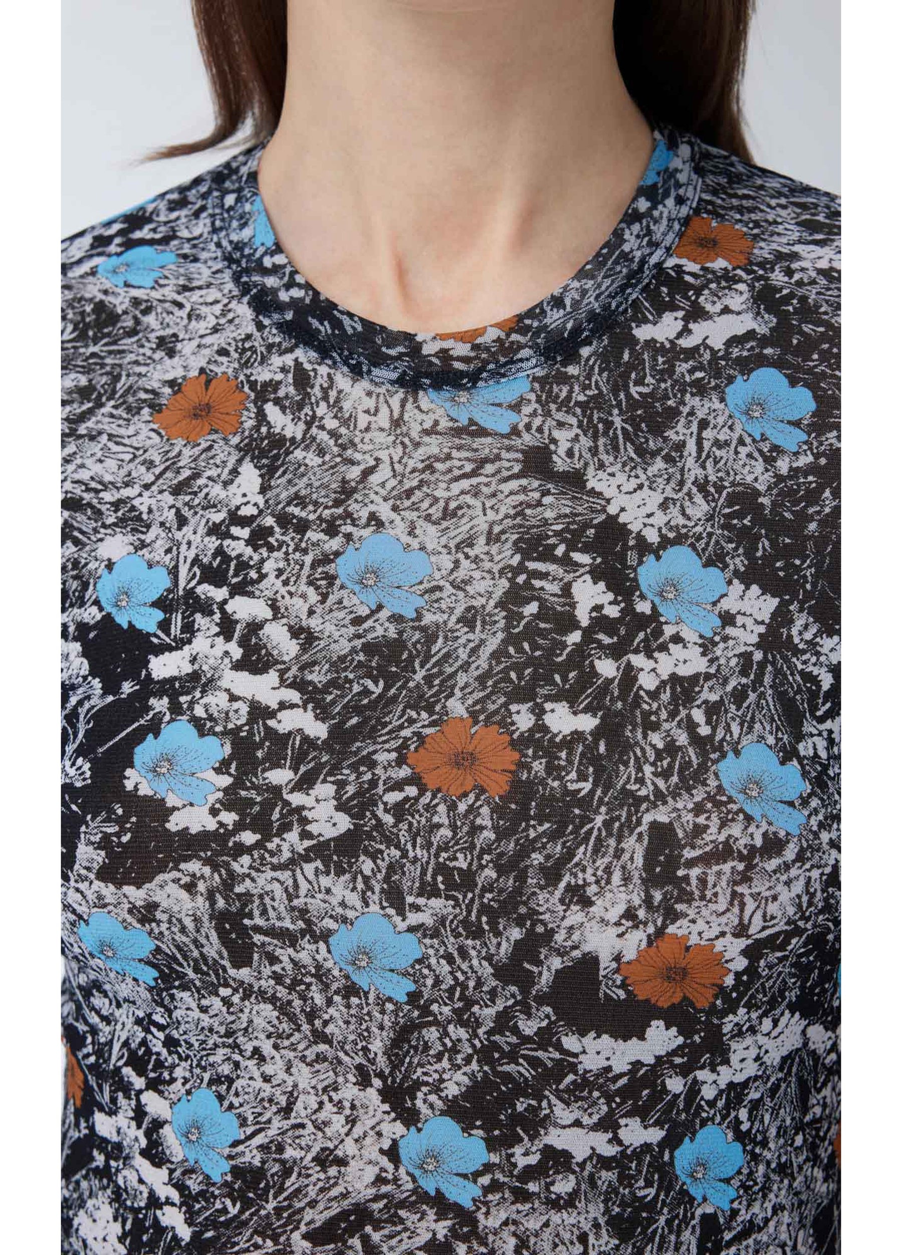 JNBY floral printed short sleeved T-shirt