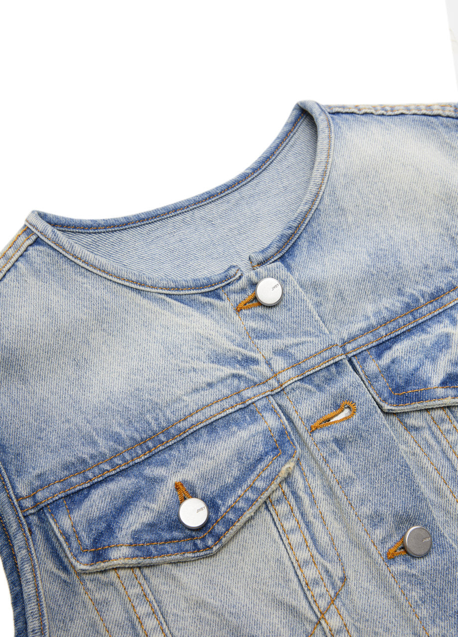 JNBY Cotton Croped Denim Vest